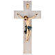 Crucifixo 115 cm madeira freixo e faia para pendurar corpo resina s1