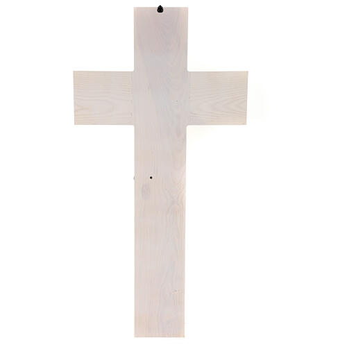 Hanging crucifix 115 cm in ash and beech wood, resin body 7