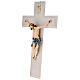 Hanging crucifix 115 cm in ash and beech wood, resin body s3