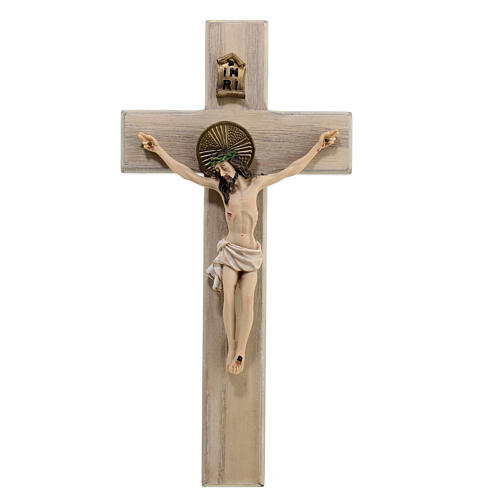 Crucifix of wood and resin, 8x4 in 1