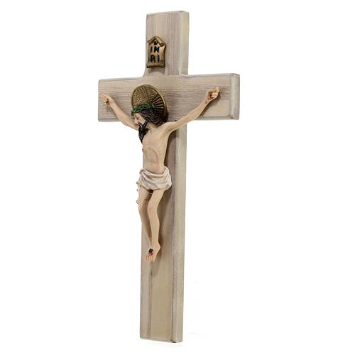 Crucifix bois résine 20x10 cm 2