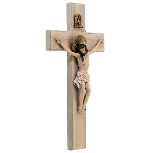 Crucifix bois résine 20x10 cm 3