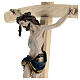 Wall crucifix of wood and coloured resin, 18x9 in s4