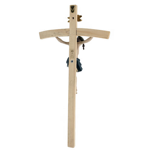 Crucifixo de parede madeira resina colorida 45x25 cm 6