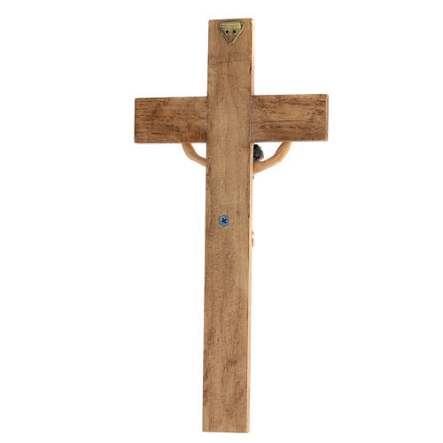 Realistic wooden resin crucifix 32x15 cm 4