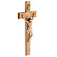 Realistic wooden resin crucifix 32x15 cm s2