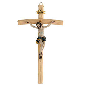 Crucifix bois résine réaliste 20x10 cm