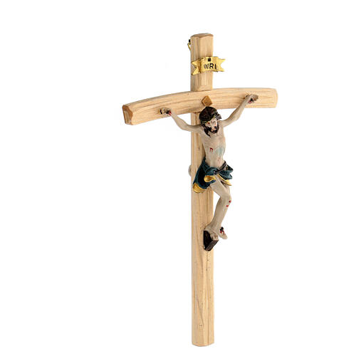 Small realistic wooden resin crucifix 20x10 cm 2