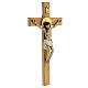 Crucifix bois résine colorée 50x25 cm s3
