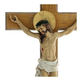 Colored resin wood crucifix 50x25 cm