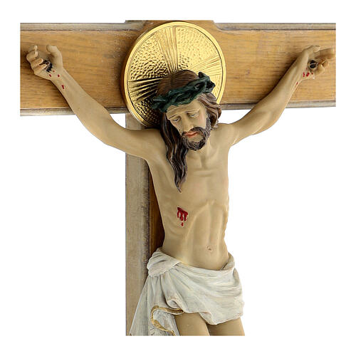 Colored resin wood crucifix 50x25 cm 4