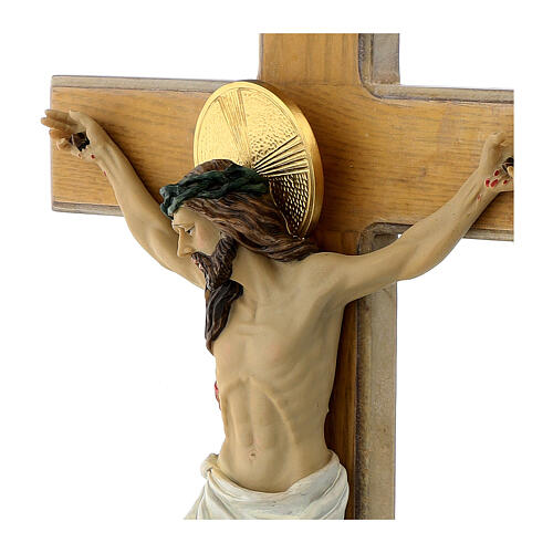 Colored resin wood crucifix 50x25 cm 6