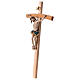 Wooden crucifix with painted resin body, golden details, 14 in s3