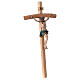 Wooden crucifix with painted resin body, golden details, 14 in s4
