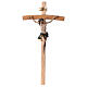 Crocifisso legno corpo resina dipinta 35 cm dettagli oro s1