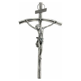 Crocefisso  Giovanni Paolo II argentato 26 cm