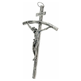 Crocefisso  Giovanni Paolo II argentato 26 cm