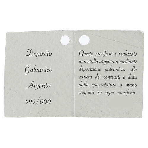 Crocefisso  Giovanni Paolo II argentato 26 cm 5