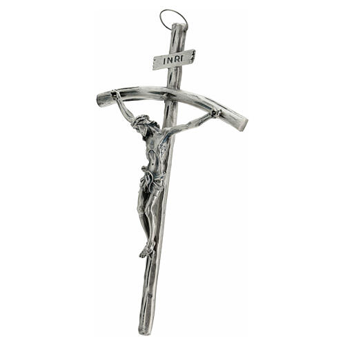 Krucyfiks Jana Pawła II posrebrzany 26cm 2