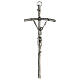 Crucifixo peitoral João Paulo II metal prateado 12x28 cm s1