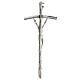 Crucifixo peitoral João Paulo II metal prateado 12x28 cm s4