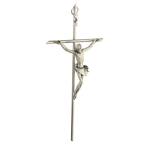 Crucifixo metal clássico cruz recta 4