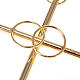 Wedding cross in golden metal with the 2 intertwined rings s2