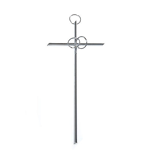 Wedding cross in silver metal 1