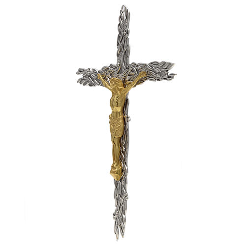 Bronze crucifix with olive leaves and fruits 2