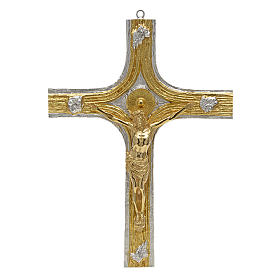 Bronze crucifix with bi-coloured decorations