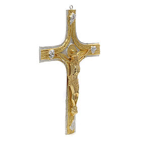 Bronze crucifix with bi-coloured decorations
