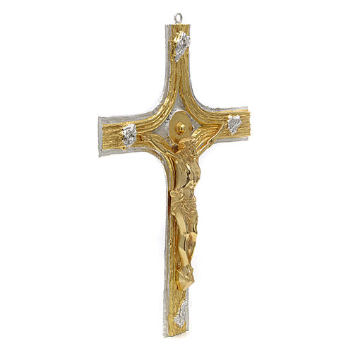 Bronze crucifix with bi-coloured decorations 2