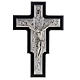 Silver Crucifix on Black Wood s1