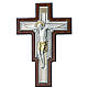 Crucifixo chapa prata e ouro madeira castanho s1