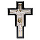 Crucifixo chapa prata e dourado sobre madeira s1
