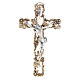 Crucifixo prateado dourado uva e ramos 24 cm s1