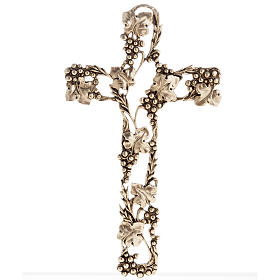 Crucifixo dourado uva e ramos