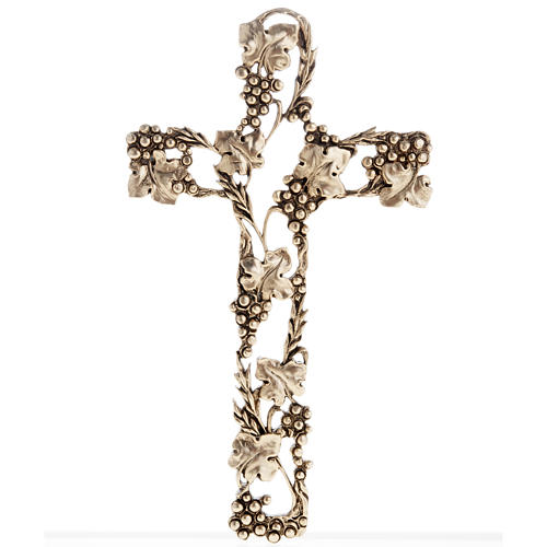Crucifixo dourado uva e ramos 1