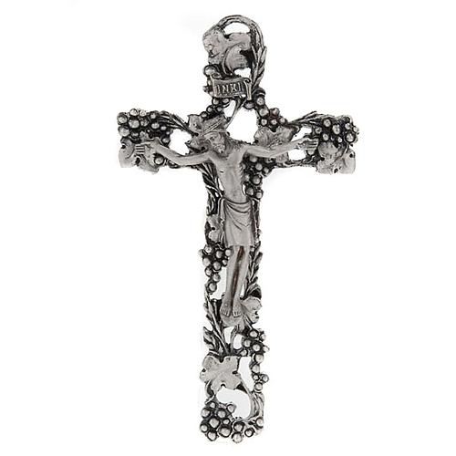 Crucifix, golden or silver-coloured with grapes and branches 1