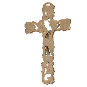 Kruzifix mit Trauben und Zweige aus Metall, 13cm.
