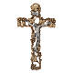 Crucifixo prateado dourado uva e ramos 13 cm s1