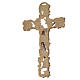 Crucifixo prateado dourado uva e ramos 13 cm s2