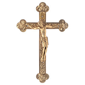 Kruzifix mit den 4 Evangelisten, Gold oder Silber Finish.