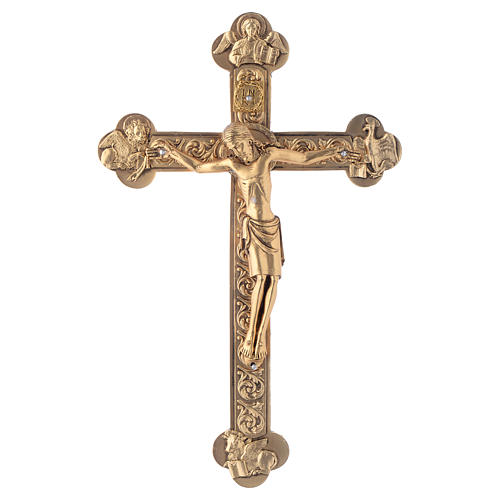 Crucifixo metal 4 evangelistas dourado ou prateado 2