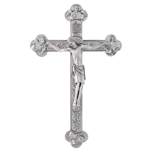 Crucifixo metal 4 evangelistas dourado ou prateado 3