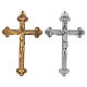Metal crucifix, silver or gold, Holy Spirit with grapes chalice s1