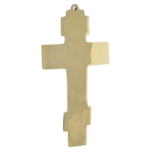 Crucifixo Cristo Rei latão monges Belém 18x10 cm 3