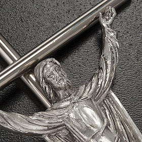 Christ ressuscité croix métal argenté