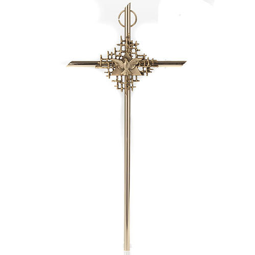 Kreuz mit Vater und heiligem Geist Symbole aus Metall. 1