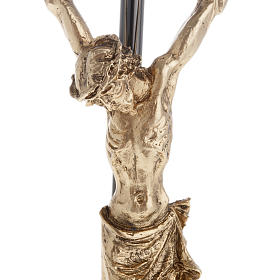 Kruzifix aus dunkel und goldenen Metall, 35cm.